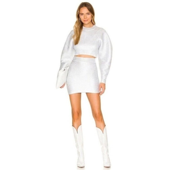 LOVERS & FRIENDS METALLIC MINI SKIRT - Picture 1 of 11